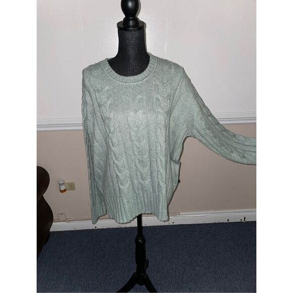NWT Banana Republic Cable Knit Sweater in Green Milieu - Picture 1 of 5